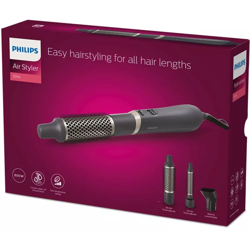 Philips 3000 serie BHA301/00 haarstyling-tool haarstylingset warm zwart 800 W 1,8 m