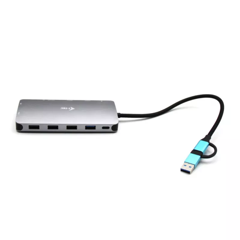 i-tec USB 3.0 USB-C/Thunderbolt 3x Display Metal Nano Dock met LAN + Power Delivery 100 W