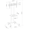 Techly ICA-TR23 mobiele tv-standaard op wielen, 32-70 inch, 40 kg, met plank