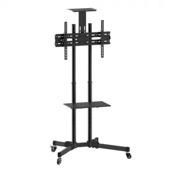Vloerstandaard TECHLY ICA-TR16T voor 37-inch- tot 70-inch-displays, VESA 200x200–600x400, tot 50 kg, in hoogte verstelbaar, wielen, kanteling ±10° (zwart)