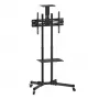 Vloerstandaard TECHLY ICA-TR16T voor 37-inch- tot 70-inch-displays, VESA 200x200–600x400, tot 50 kg, in hoogte verstelbaar, wielen, kanteling ±10° (zwart)