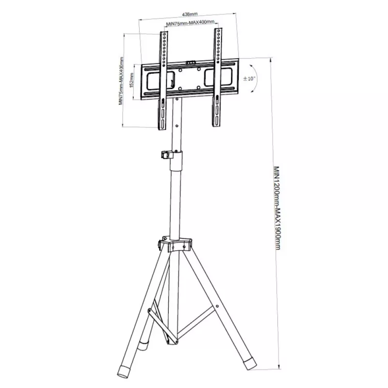Techly universele vloerstandaard voor 17-60 inch televisies