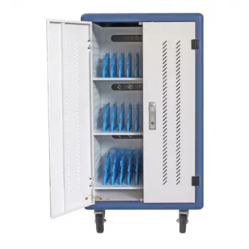 Techly geventileerd laadstation trolley 30 notebook of smartphone zwart/grijs