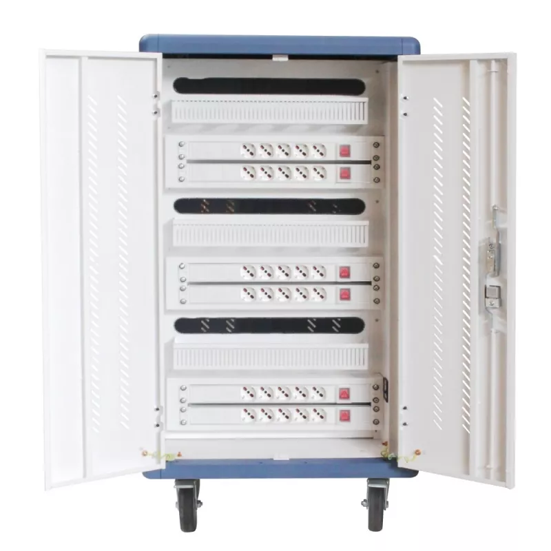 Techly geventileerd laadstation trolley 30 notebook of smartphone zwart/grijs