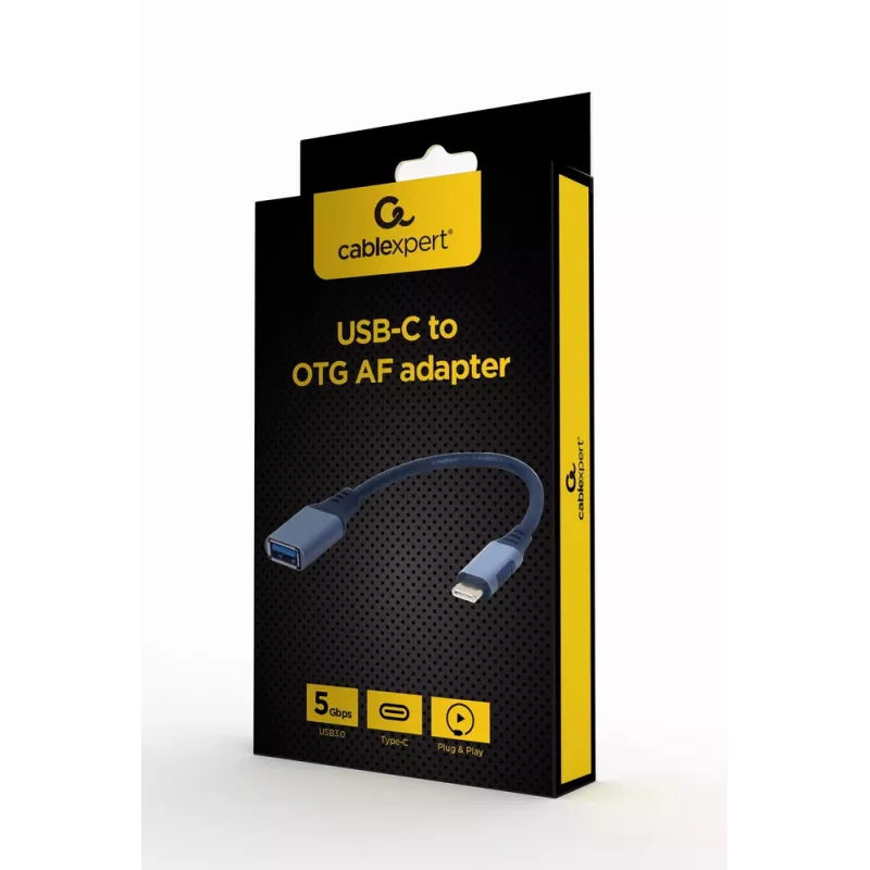 GEMBIRD USB 3.0 OTG Type-C- naar USB Type-A-kabel (CM/AF), Space Gray