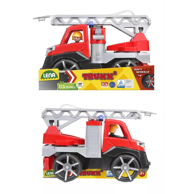 Lena TRUXX SM04535, brandweerauto, 2 jaar, rubber, staal, grijs, rood