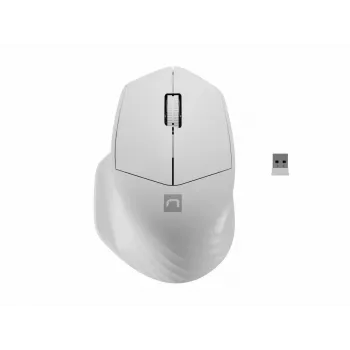 Draadloze Bluetooth optische muis NATEC Siskin 2 — 1600 DPI, Bluetooth 5.0, rechtshandig, wit