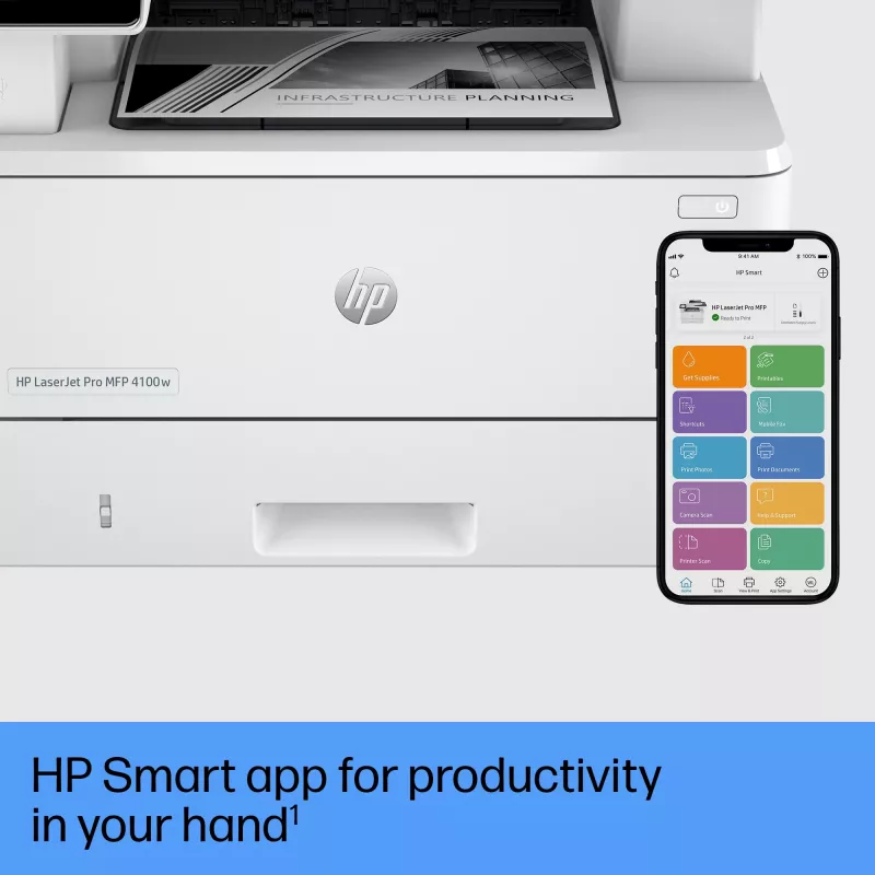 Multifunctionele printer HP LaserJet Pro MFP 4102fdw laser mono printen