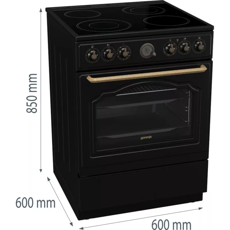 Gorenje GECS6B71CLB fornuis elektrisch keramische kookplaat zwart