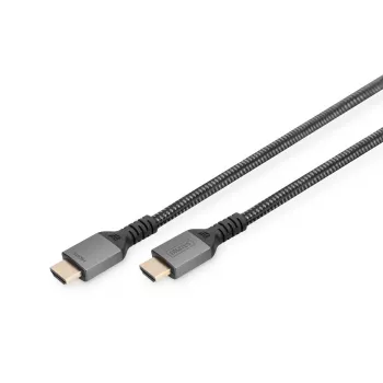 DIGITUS 8K PREMIUM HDMI 2.1 aansluitkabel aluminium behuizing verguld, ondersteunt 8K/60Hz 1m