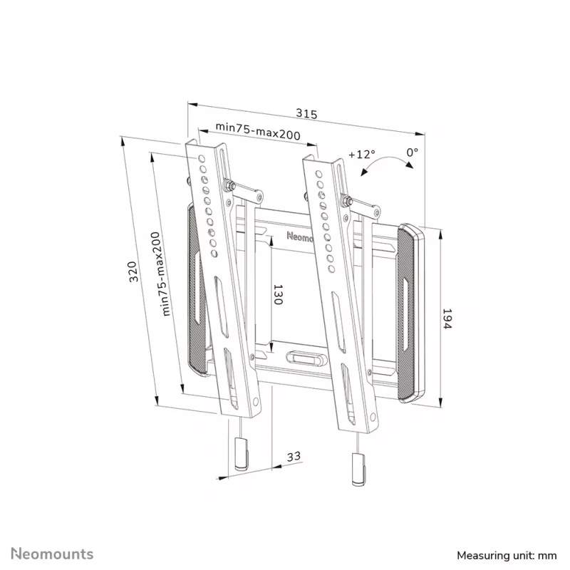 TV-muurbeugel Neomounts WL35-550BL12 max 40kg 24-55in zwart