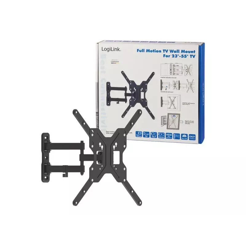 LogiLink BP0016 tv-wandbeugel, 23-55 inch, kantelbaar/draaibaar, max. 30 kg