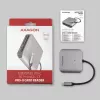 Axagon CRE-S3C aluminium highspeed USB-C 3.2 Gen 1 geheugenkaartlezer, 3 slots, UHS-II