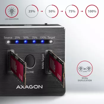 Axagon ADSA-M2C SuperSpeed USB-C 10Gbps Dual-M.2-NVMe-dock