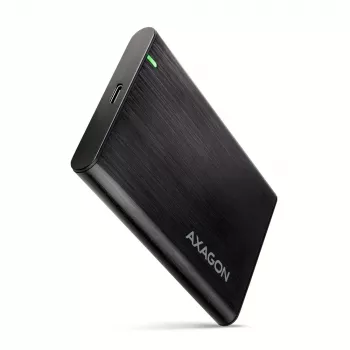 2,5 inch HDD/SSD-behuizing AXAGON EE25-A6C — SATA, USB 3.2 Gen 1 (Type-C & Type-A), aluminium, zwart