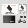 2,5 inch HDD/SSD-behuizing AXAGON EE25-A6C — SATA, USB 3.2 Gen 1 (Type-C & Type-A), aluminium, zwart