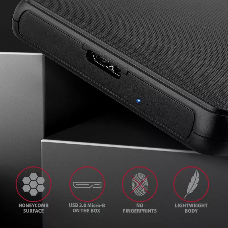 Axagon EE25-SL schroefloze USB 3.2 Gen 1 - SATA 6G externe behuizing voor 2,5 inch SSD/HDD