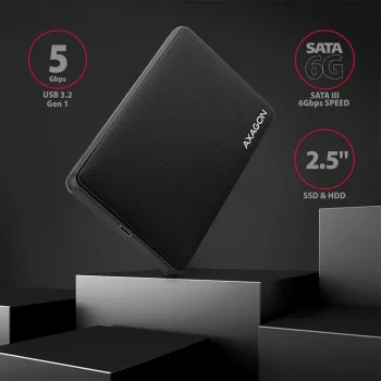 Axagon EE25-SLC schroefloze USB-C 3.2 Gen 1 - SATA 6G externe behuizing voor 2,5 inch SSD/HDD