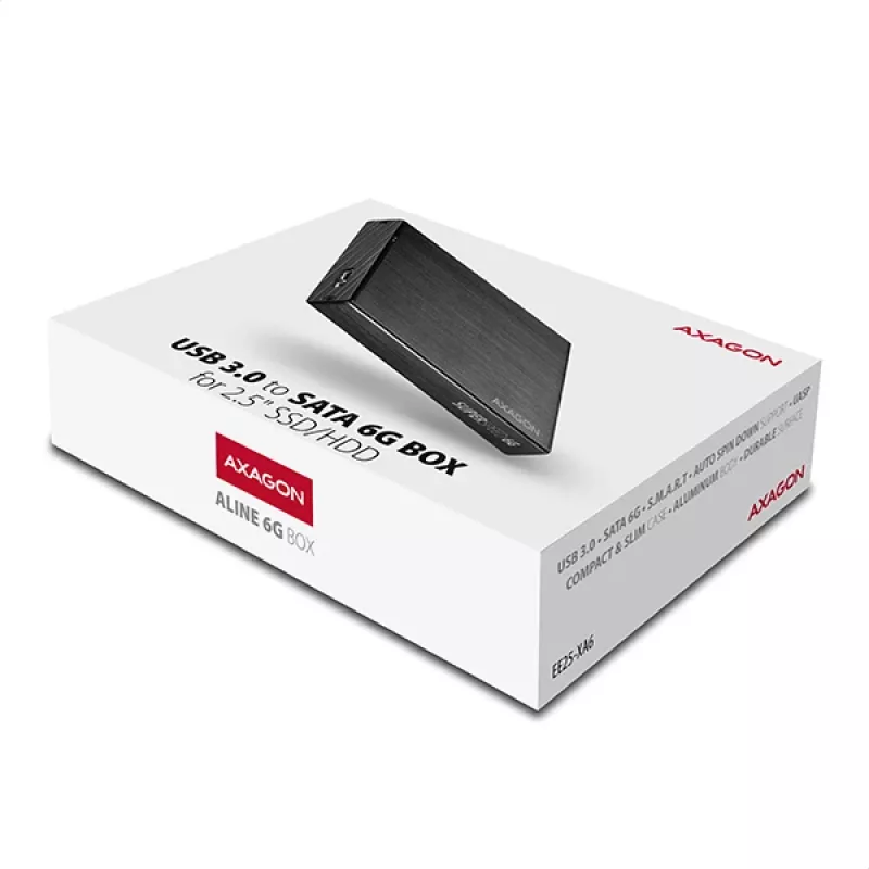 Axagon EE25-XA6 compacte aluminium USB 3.2 Gen 1 - SATA 6G externe behuizing voor 2,5 inch SSD/HDD