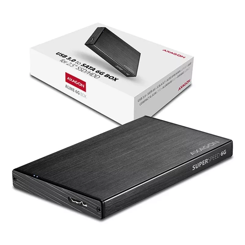 Axagon EE25-XA6 compacte aluminium USB 3.2 Gen 1 - SATA 6G externe behuizing voor 2,5 inch SSD/HDD