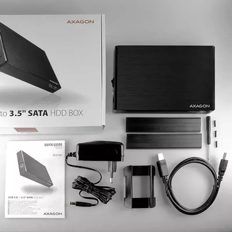 Axagon EE35-XA3 compacte aluminium USB 3.2 Gen 1 externe behuizing SATA voor 3,5 inch harde schijven