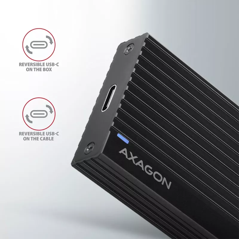 Axagon EEM2-GTR externe USB-C 3.2 Gen 2 metalen behuizing voor M.2 NVMe SSD's