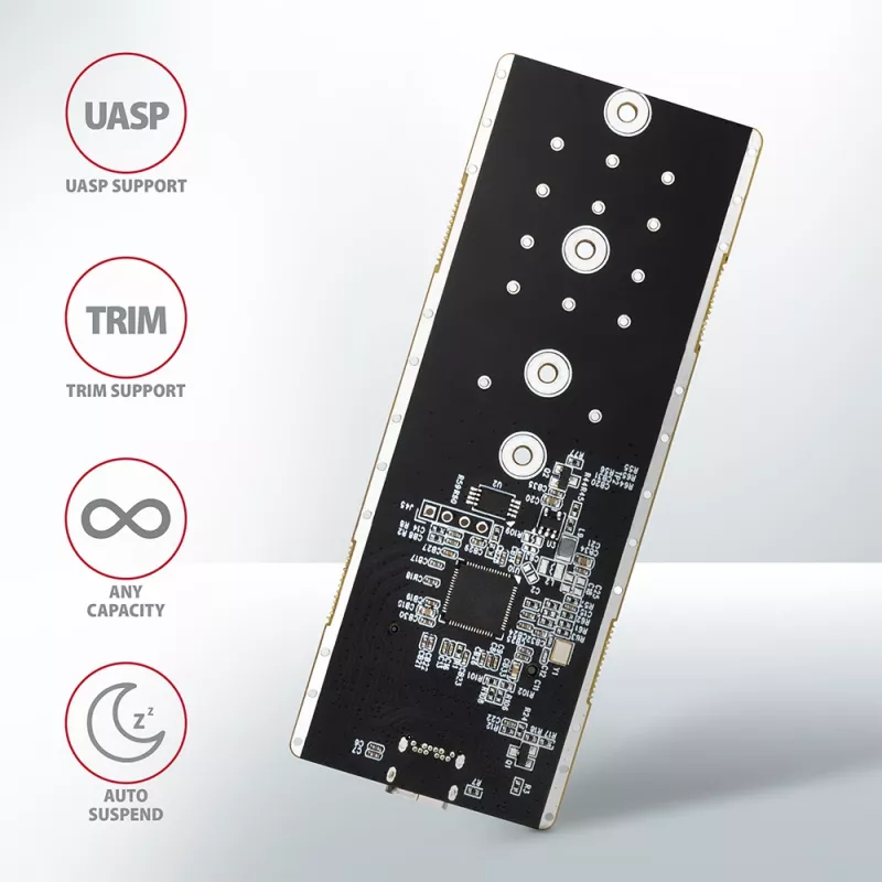 Axagon EEM2-GTR externe USB-C 3.2 Gen 2 metalen behuizing voor M.2 NVMe SSD's