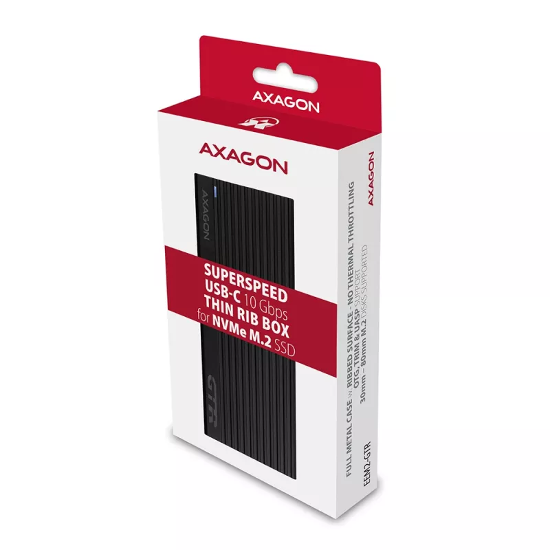 Axagon EEM2-GTR externe USB-C 3.2 Gen 2 metalen behuizing voor M.2 NVMe SSD's
