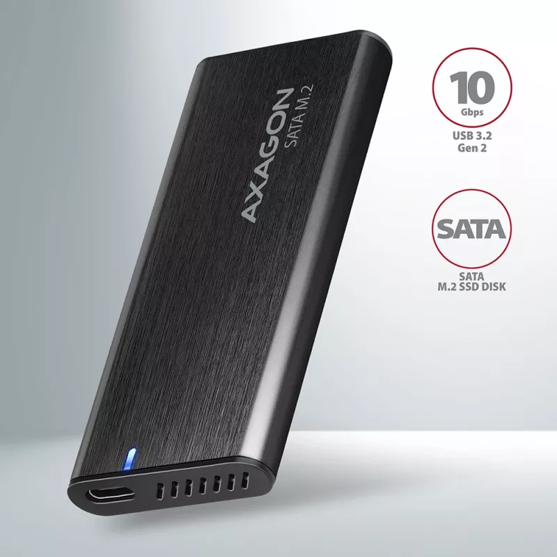 SSD-behuizing Axagon EEM2-SBC USB-C 3.2 Gen 2 zwart M.2