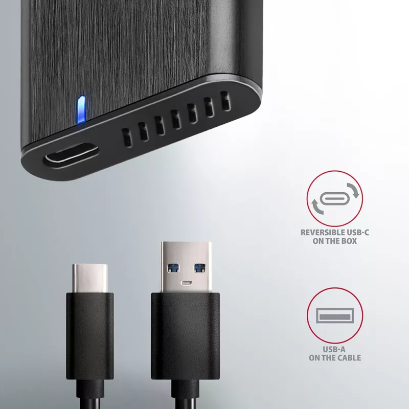 SSD-behuizing Axagon EEM2-SBC USB-C 3.2 Gen 2 zwart M.2