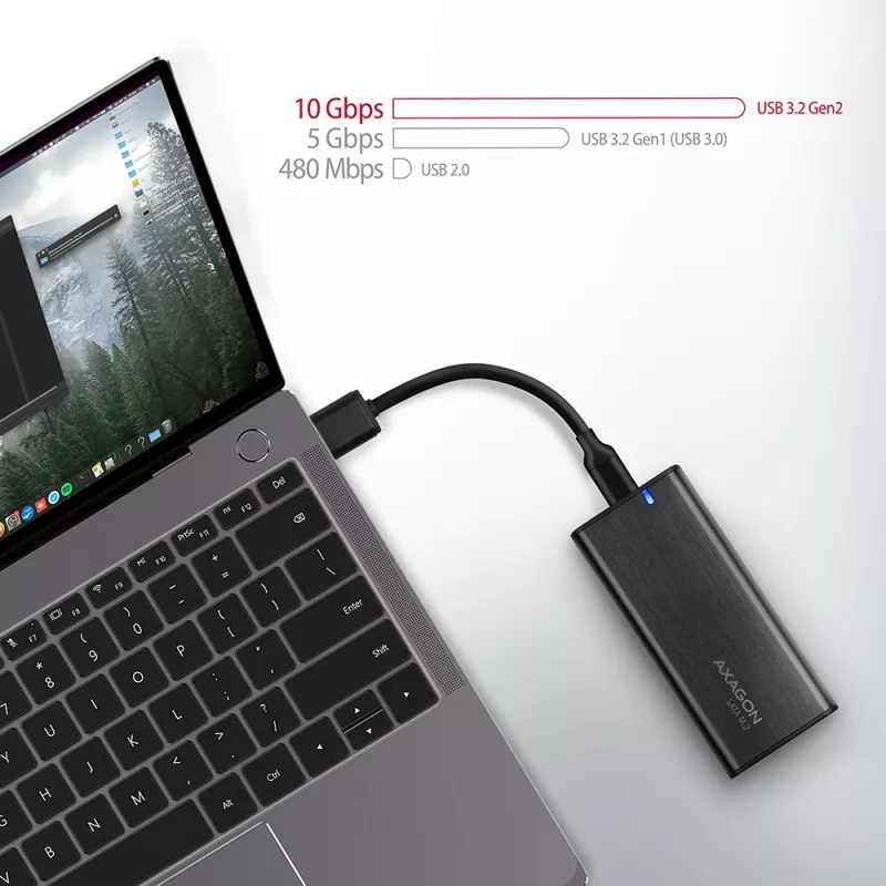 SSD-behuizing Axagon EEM2-SBC USB-C 3.2 Gen 2 zwart M.2