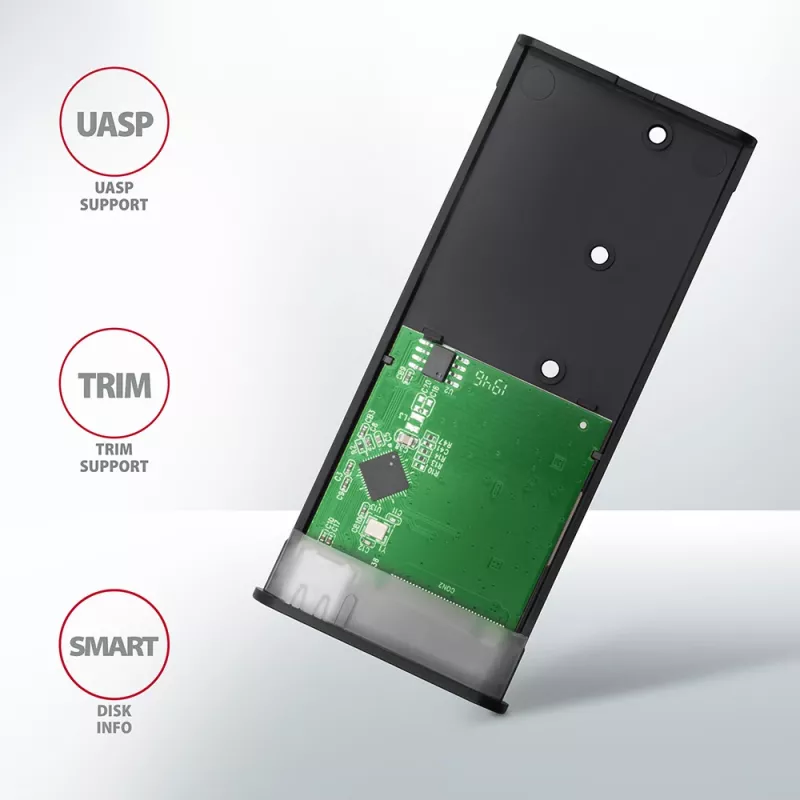 SSD-behuizing Axagon EEM2-SBC USB-C 3.2 Gen 2 zwart M.2
