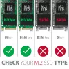 Axagon EEM2-UG2 externe USB-C 10Gbps metalen behuizing voor M.2 NVMe SSD's. zilver