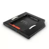 Axagon RSS-CD09 2,5 inch SSD/HDD-inbouwframe voor DVD-slot 9,5 mm LED ALU interfacekaarten/adapters intern SATA