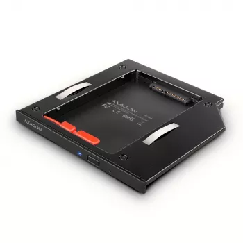 Axagon RSS-CD09 2,5 inch SSD/HDD-inbouwframe voor DVD-slot 9,5 mm LED ALU interfacekaarten/adapters intern SATA