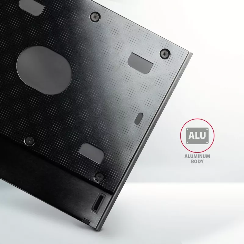 Axagon RSS-CD09 2,5 inch SSD/HDD-inbouwframe voor DVD-slot 9,5 mm LED ALU interfacekaarten/adapters intern SATA