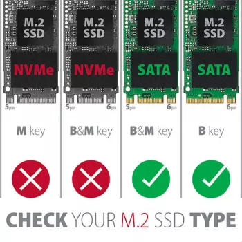 Axagon RSS-M2SD SATA - M.2 SATA SSD, interne 2,5 inch ALU-box, zilver