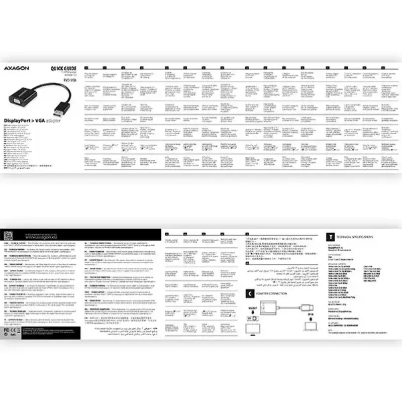 Videokabeladapter Axagon RVD-VGN DisplayPort naar VGA 0,16 m