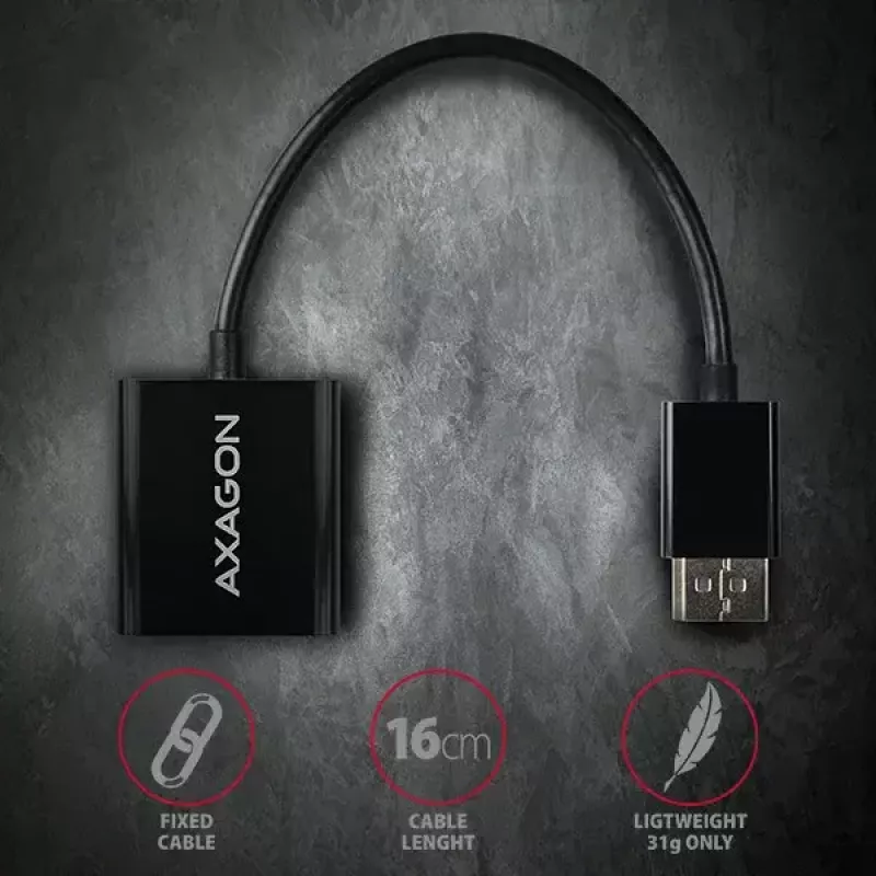 Videokabeladapter Axagon RVD-VGN DisplayPort naar VGA 0,16 m
