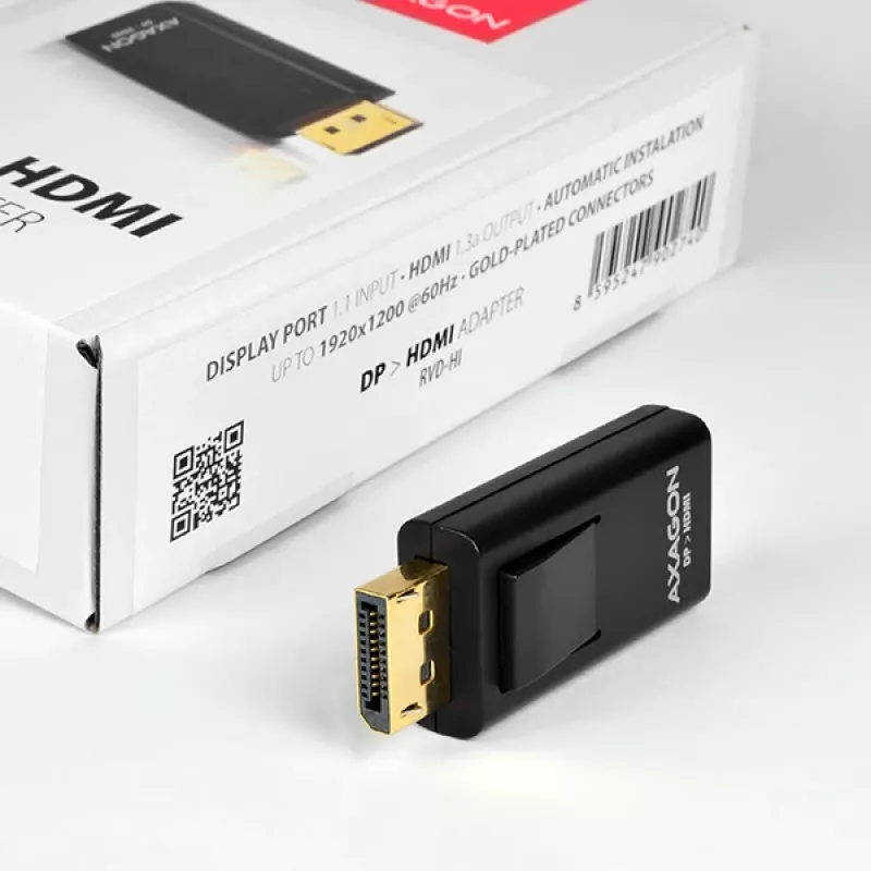 Kabel-geslachtsomvormer Axagon RVD-HI DisplayPort naar HDMI zwart