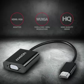 Axagon RVH-VGAN HDMI -> VGA adapter FullHD, 1920x1200, audio-uitgang, stroomvoorziening