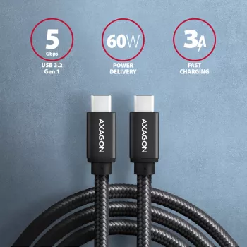 Axagon BUCM3-CM10AB SPEED USB-C <> USB-C 3.2 Gen 1 kabel 1 m