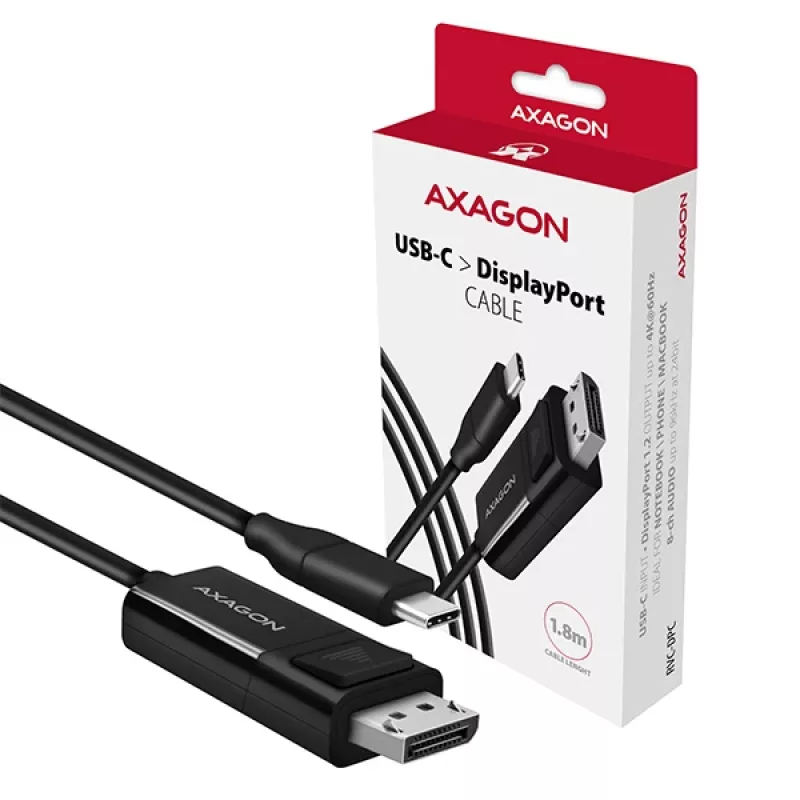 Axagon RVC-DPC USB-C -> DisplayPort kabel 1,8 m 4K/60Hz
