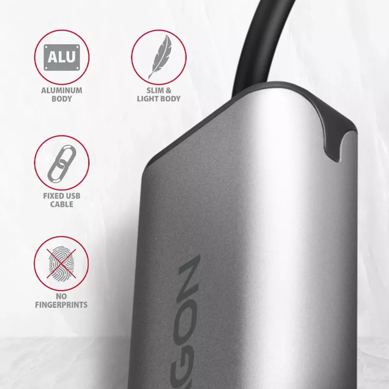 AXAGON ADE-25R USB-A 3.2 Gen 1 2,5 Gigabit Ethernet-adapter, grijs
