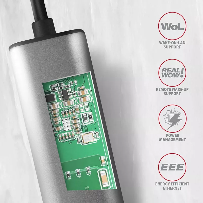 AXAGON ADE-25R USB-A 3.2 Gen 1 2,5 Gigabit Ethernet-adapter, grijs