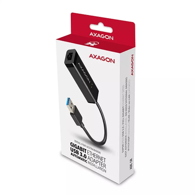 Axagon ADE-SR USB-A Gigabit Ethernet-adapter, bekabeld, USB, Ethernet, 1000 Mbit/s, zwart