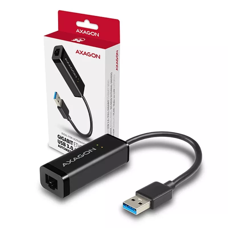 Axagon ADE-SR USB-A Gigabit Ethernet-adapter, bekabeld, USB, Ethernet, 1000 Mbit/s, zwart