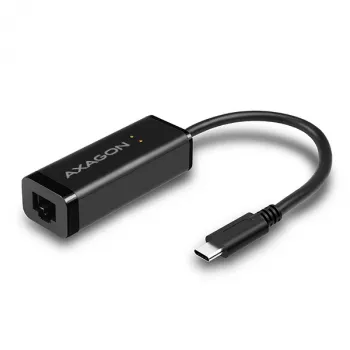 Axagon ADE-SRC USB-C Gigabit Ethernet-adapter, bekabeld, USB Type-C, Ethernet, 1000 Mbit/s, zwart