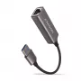 AXAGON USB 3.2 Gen 1 Type-A naar Gigabit Ethernet-adapter ADE-TR — 10/100/1000 Mbps, metaal titanium grijs, 5000 Mbit/s