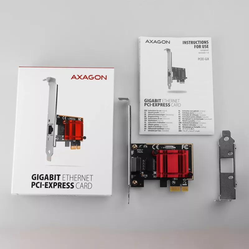AXAGON PCEE-GIX PCIe Gigabit Ethernet-netwerkkaart, Intel I210-AT